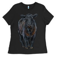 Black Angus Cattle Ladies Tee | Teevron