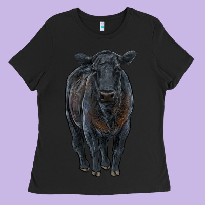 Black Angus Cattle Ladies Tee Designed By Ranaportraitstore