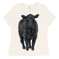 Bone black angus cattle Ladies Tee - RanaPortraitStore