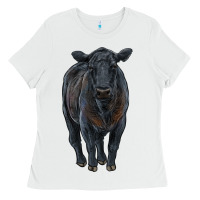 White black angus cattle Ladies Tee - RanaPortraitStore