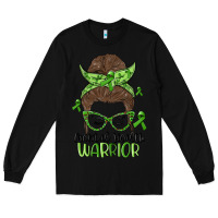 Black messy bun mental health warrior Long Sleeve Tee - MaliasSmallBusiness