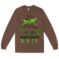 Chestnut messy bun mental health warrior Long Sleeve Tee - MaliasSmallBusiness