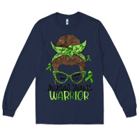 Navy messy bun mental health warrior Long Sleeve Tee - MaliasSmallBusiness