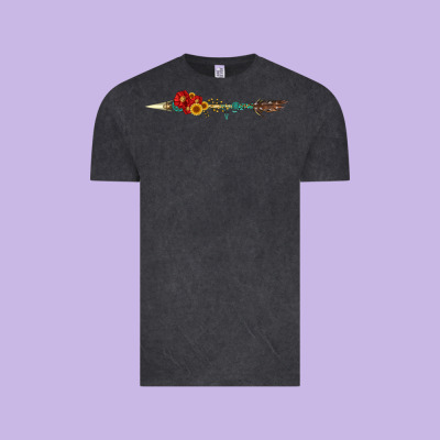 Flowers And Arrow With Gemstone Vintage Tee Designed By Artiststas