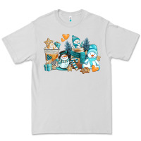 Dove Grey winter snowman coffee cups Premium Tee - AdoDesignShop