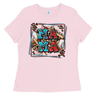 Bubblegum Pink baseball mama with leopard Ladies Tee - Zillion Design Studio