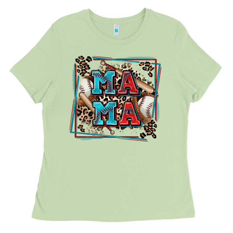 Baseball Mama With Leopard Ladies Tee by Zillion Design Studio | Teevron