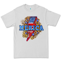 Dove Grey Merica lightning bolt Premium Tee - Neo Western