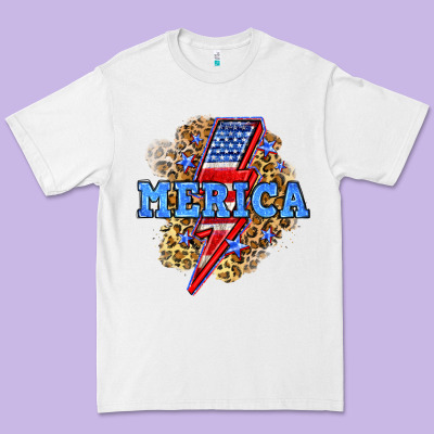 Merica Lightning Bolt Premium Tee Designed By Neo Western