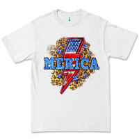 White Merica lightning bolt Premium Tee - Neo Western