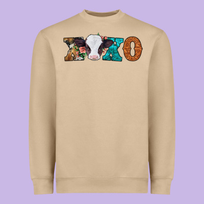 Xoxo Valentines Day Baby Cow Heavyweight Sweatshirt Designed By Jasminsmagicworld