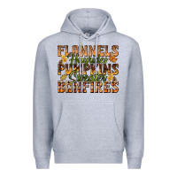 Heather Grey Flannels Hayrides Pumpkins Premium Hoodie - texasbilliewilder