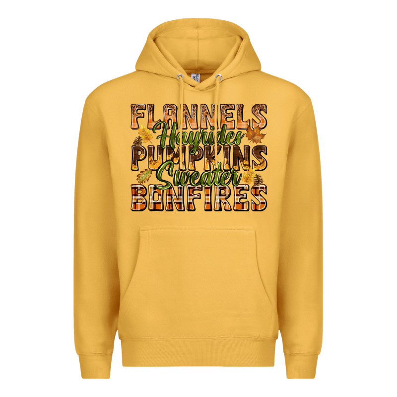 Flannels Hayrides Pumpkins Premium Hoodie by texasbilliewilder | Teevron