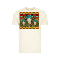 Vintage Arctic bull skulls gemstones and cactus with leopard and aztec Vintage Tee - Artiststas