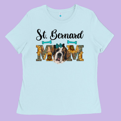 Western St. Bernard Mom Ladies Tee Designed By Ranaportraitstore