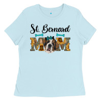 Baby Blue western st. bernard mom Ladies Tee - RanaPortraitStore