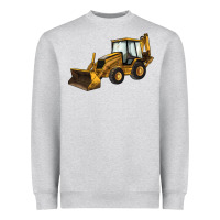 Heather Grey Backhoe Loader Truck Heavyweight Sweatshirt - LillyAllenDesigns