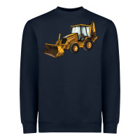 Navy Backhoe Loader Truck Heavyweight Sweatshirt - LillyAllenDesigns