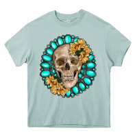 Arona skull with gemstone and sunflower Heavy Core Tee - RanaPortraitStore