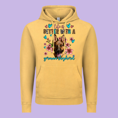 Life Is Better With A German Shepherd Vintage Hoodie Designed By Jasminsmagicworld