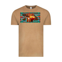Vintage Camel texas and map with longhorn serape gemstone licanse plate Vintage Tee - Artiststas