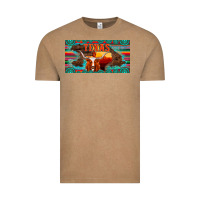 Vintage Coffee texas and map with longhorn serape gemstone licanse plate Vintage Tee - Artiststas