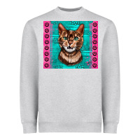 Heather Grey Western Bengal Cat Heavyweight Sweatshirt - LillyAllenDesigns
