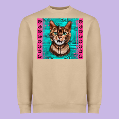 Western Bengal Cat Heavyweight Sweatshirt Designed By Lillyallendesigns