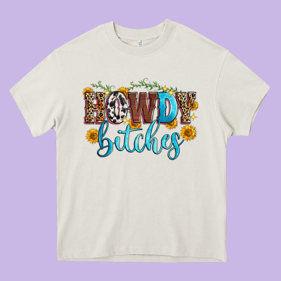 Howdy Bitches Heavy Core Tee Designed By Zillion Design Studio