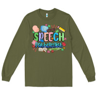 Army Green speech pathologist Long Sleeve Tee - MaliasSmallBusiness