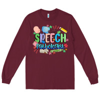 Burgundy speech pathologist Long Sleeve Tee - MaliasSmallBusiness