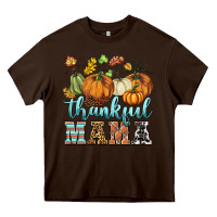 Chocolate Brown thankful mama Heavy Core Tee - BarkalooDesign
