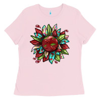 Bubblegum Pink Cherry sunflower Ladies Tee - texasbilliewilder