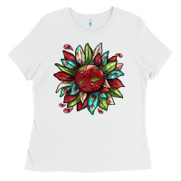 White Cherry sunflower Ladies Tee - texasbilliewilder