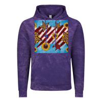Cloud Purple western star with sunflower seamless pattern Vintage Hoodie - BundleAndBundleShop