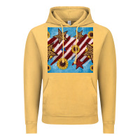Vintage Mustard western star with sunflower seamless pattern Vintage Hoodie - BundleAndBundleShop