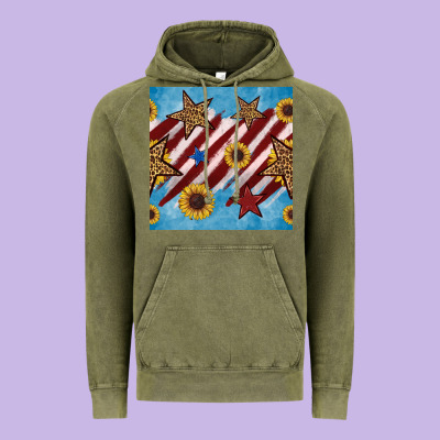 Western Star With Sunflower Seamless Pattern Vintage Hoodie Designed By Bundleandbundleshop