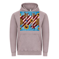 Vintage Zinc western star with sunflower seamless pattern Vintage Hoodie - BundleAndBundleShop