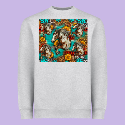 Mustang Horse Western Heavyweight Sweatshirt Designed By Lillyallendesigns