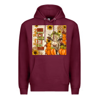 Burgundy Fall Hay There Pumpkin Premium Hoodie - texasbilliewilder