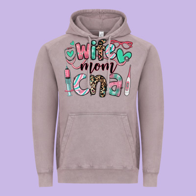 Wife Mom Cna Certified Nursing Assistant Vintage Hoodie Designed By Ranaportraitstore