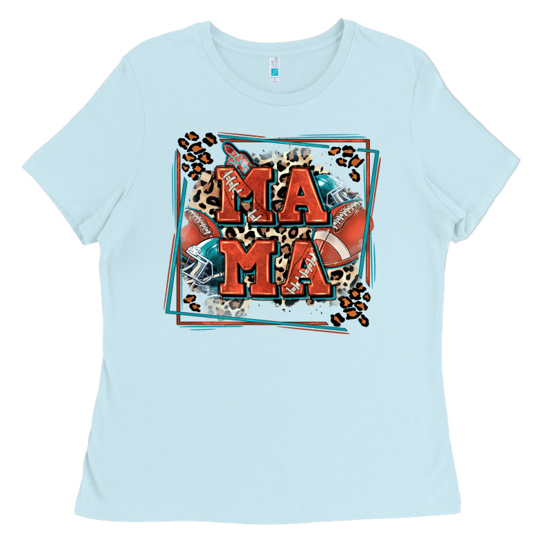 American Football Mama With Leopard Ladies Tee by Zillion Design Studio | Teevron