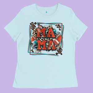 American Football Mama With Leopard Ladies Tee Designed By Zillion Design Studio