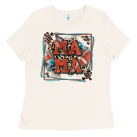 Bone American football mama with leopard Ladies Tee - Zillion Design Studio