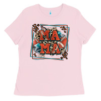 Bubblegum Pink American football mama with leopard Ladies Tee - Zillion Design Studio