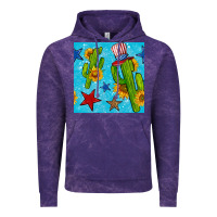 Cloud Purple 4th of july cacti seamless pattern Vintage Hoodie - BundleAndBundleShop