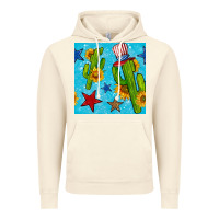 Vintage Artic 4th of july cacti seamless pattern Vintage Hoodie - BundleAndBundleShop