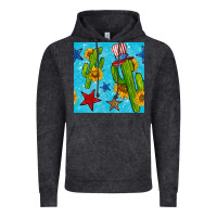 Vintage Black 4th of july cacti seamless pattern Vintage Hoodie - BundleAndBundleShop