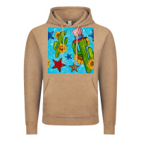 Vintage Coffee 4th of july cacti seamless pattern Vintage Hoodie - BundleAndBundleShop