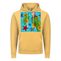 Vintage Mustard 4th of july cacti seamless pattern Vintage Hoodie - BundleAndBundleShop